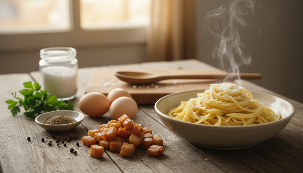 carbonara-ingredients-eggs-pecorino-romano-pancetta-spaghetti