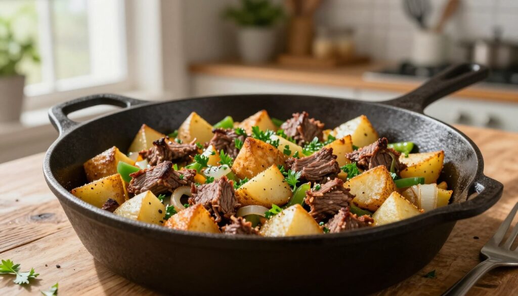 corned-beef-hash-with-potatoes-peppers-and-onions